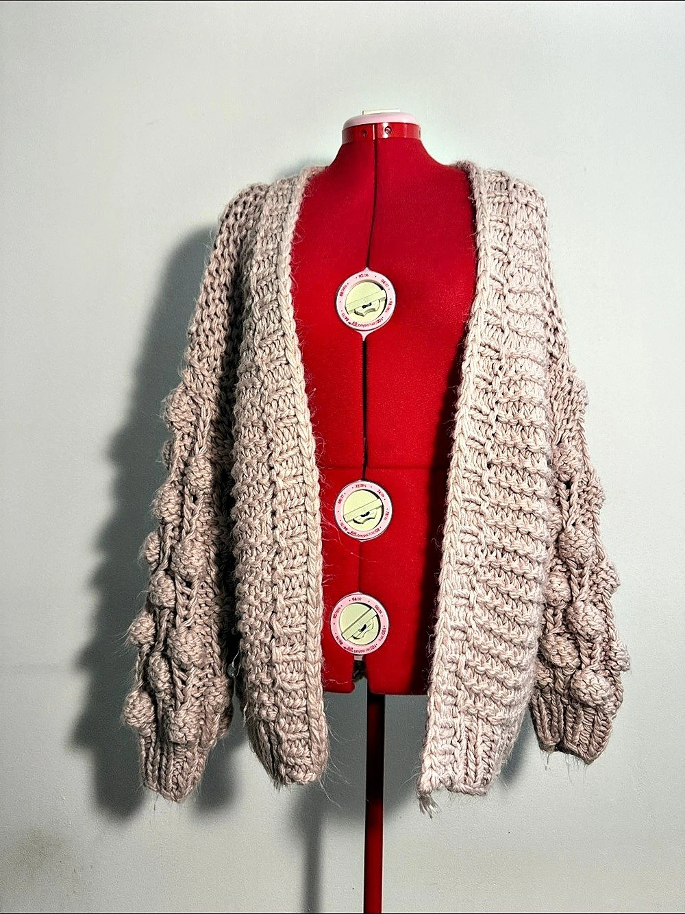 amaryllis Chunky Knit Cardigan in Pink